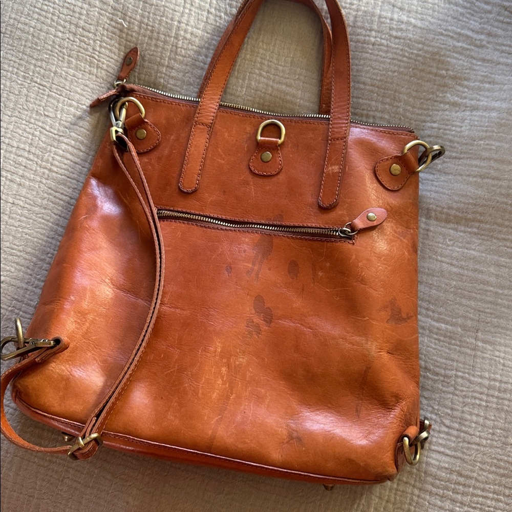 Elegant Tan Leather Backpack for Women - Picture 4 of 4